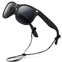 RIVBOS Kinder polarisierte Sonnenbrille mit Riemen Brillengläser Schattierungen für Jungen Mädchen und Kinder RBK004