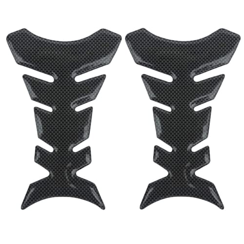 AQOS | Protector deposito moto, pegatina, color efecto fibra carbono, negro, pack 2 unidades, universal Cover