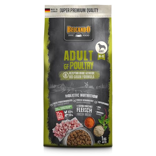 Belcando Adult GF Poultry [1 kg] getreidefreies Hundefutter | Trockenfutter ohne Getreide | Alleinfuttermittel für ausgewachsene Hunde ab 1 Jahr