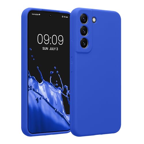 Image of kwmobile Case Compatible with Samsung Galaxy S22 Case - Slim TPU Silicone Phone Cover - Soft Touch Finish - Baltic Blue