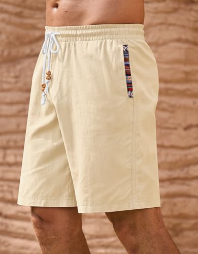 Men's Casual Cotton Shorts Drawstring 8 Inch Summer Vacation Shorts with Pockets (S-XXL)3