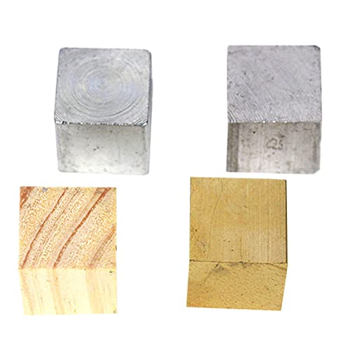 Gatuida 4個密キューブ ブロック 鉄 銅 アルウム 木 物理実験機器 物理学教育機器 プラスチックケース付き