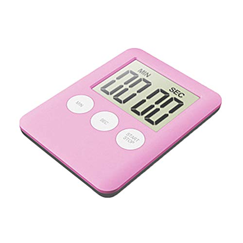 Kitchen Timer, Sandistore Digital Kitchen Timer Magnetic Countdown Stopwatch Timer With Loud Alarm, Big Digit, Back Stand, Hanging Hole for Cooking, Shower, Bathroom, Kids, Teacher (Pink)