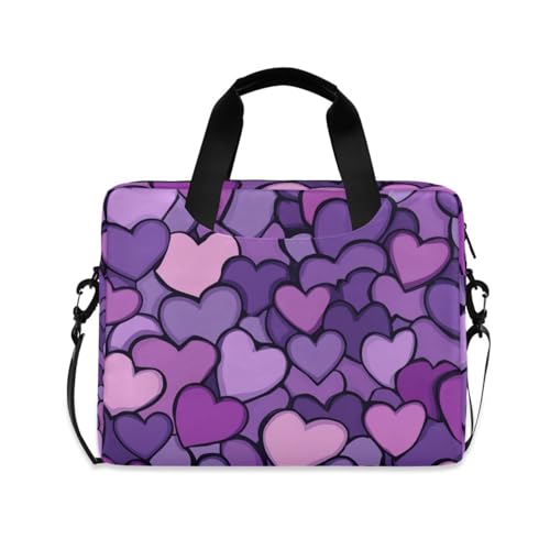Sac à bandoulière ordinateur 15.6 pouces avec poignée sacoche PC violette