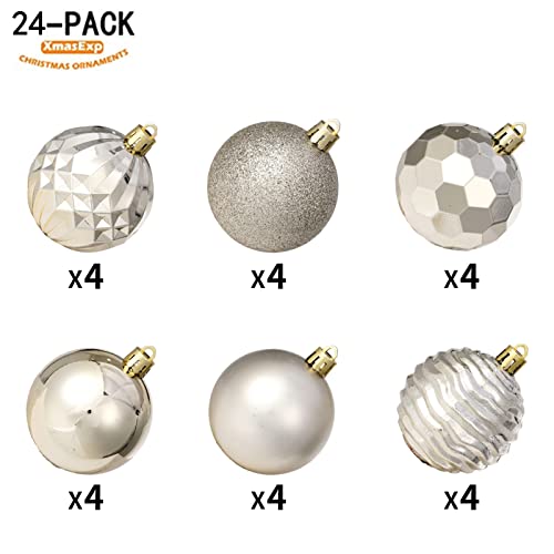image for XmasExp 24ct Christmas Ball Ornaments Shatterproof Xmas Tree Hanging B