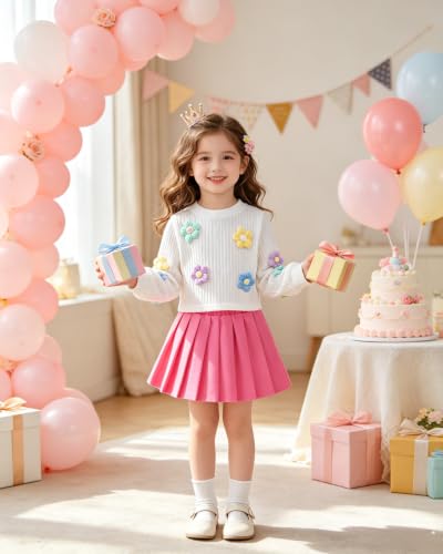 Image of Renotemy Toddler Girls Outfits Winter Little Girl Clothes Skirt Set 18M-6Y