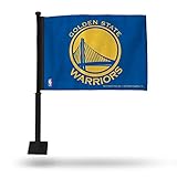 Rico Industries NBA Golden State Warriors Car Flag with included Pole