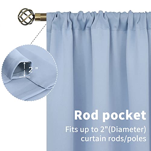 Bgment Rod Pocket Room Darkening Curtains For Bedroom - Thermal Insulated Blackout Window Curtain For Living Room, 42 X 54 Inch, 2 Panels, Baby Blue #TOP1