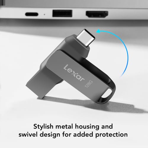 Image of Lexar 128GB JumpDrive Dual Drive D400 USB 3.1 Type-C and Type-A Flash Drive, Up to 130MB /s Read (LJDD400128G-BNQNU)