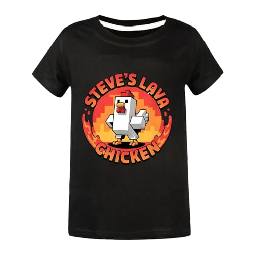 Boys Steves Lava Chicken T-Shirt Youth Cotton Kids Game Tee Birthday Gift Girls Summer Funny Tops Sweatshirt
