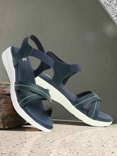 Image of Carlton London women's Cross Strap Adjustable Comfort Sandals
