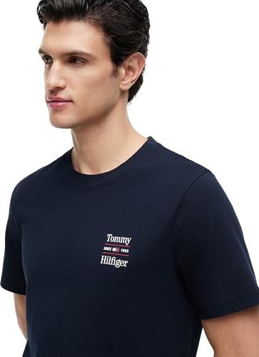 Tommy Hilfiger 2 Pack Chest Graphic Reg Tees Mw0MW45091 T-Shirt S/S, Mehrfarbig (Marineblau/Weiß), XS, Herren – Ansicht 3