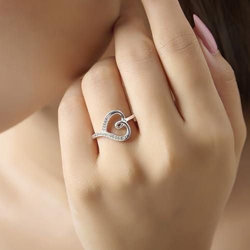 Image of TRUESILVER ACPL 925 Sterling Silver Rings Lightweight High Polish Silver Ring for Women Wedding Engagement Statement Jewelry