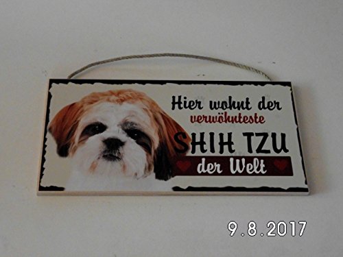 Panneau de Porte Shih Tzu (58) Du Bois Plaque Chien Allemand Fabrication Cover