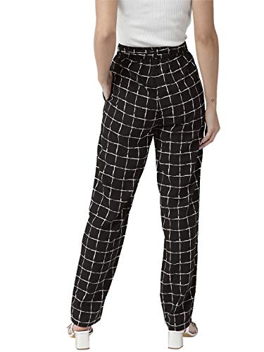 Image of Style Quotient Women Blue & White Original Tapered Fit Striped Cropped Trousers