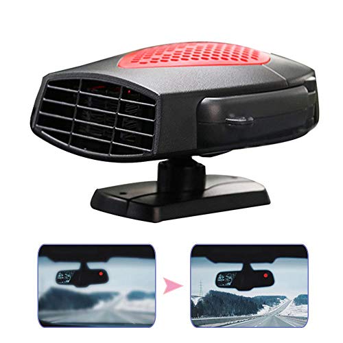 OOOUSE Portable Car Heater Defroster, 12V-24V Windshield Defogger Defroster That Plug Into Cigarette