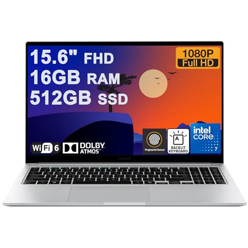 Samsung Galaxy Book 4 Business AI Laptop 15.6" FHD Anti-Glare Intel 10-core Ultra 7 150U (Beats i7-1335U) 16GB RAM 512GB SSD Backlit Fingerprint for Creator Designer Business Professional Win11