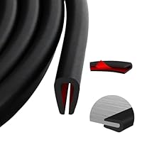 Kantenschutz selbstklebend EPDM Kantenschutzprofil U Gummidichtung Schwarz Gummi Kantenschutz für Bleche Glasscheiben Auto Blechschutzkante (6m, 4,8mm)