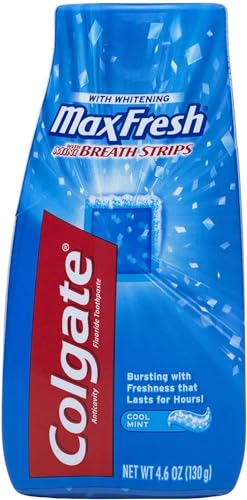 Colgate Max Fresh Liquid Toothpaste with Mini Breath Strips Cool Mint 4.6 oz Blue