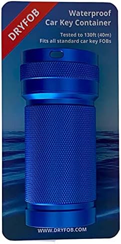 DRYFOB Waterproof Car Key Container, Case, Holder - for Scuba Diving and Watersports. Rugged Aluminum. Rated to 330ft(100m)