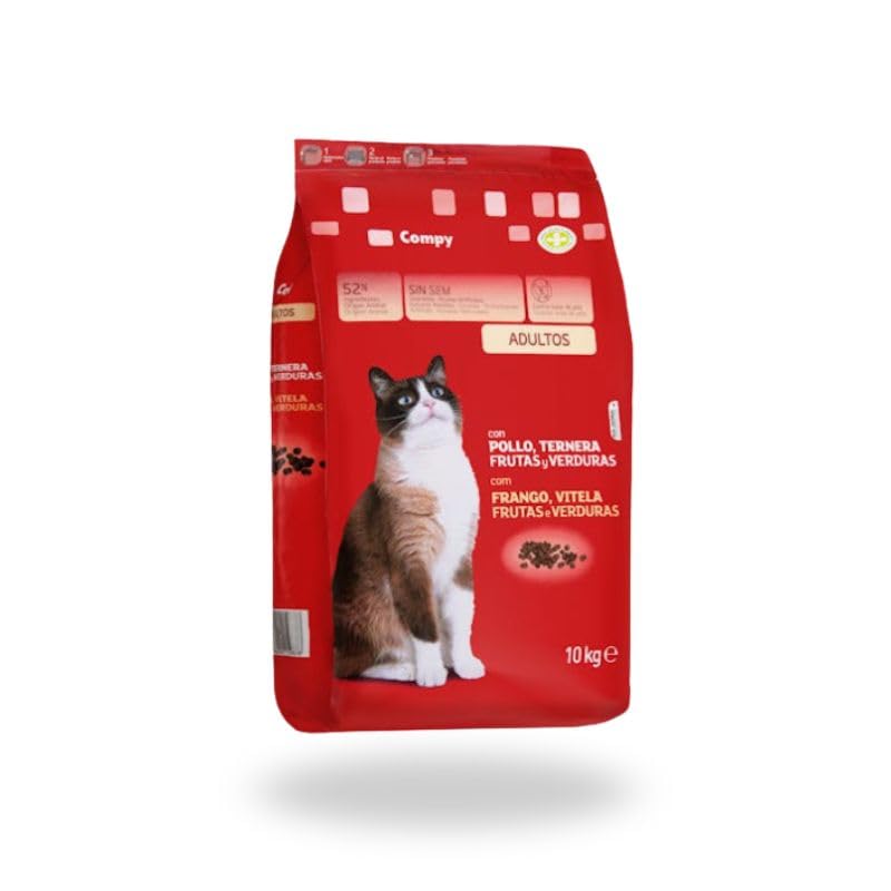 Comida para Gato Adulto Compy – Pollo, Ternera, Frutas y Verduras – 10 kg