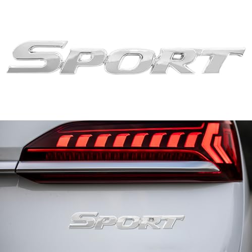 Image of Metal Car Sport Sticker, 3D Fender Badge Decal Car Sticker, Sport Letter Emblem Trunk Lid Rear Logo Badge for Truck SUV Pickup Models (Silver)