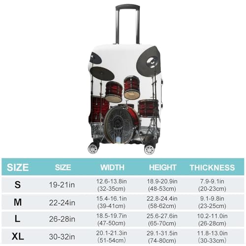 Cool Drum Set Luggage Covers Scratch-Resistant Washable Suitcase Cover Polyester Elastic Travel Baggage Protector for Suitcase Protector Cover S2