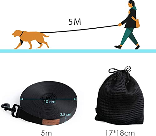 Looxmeer Correa Perro Adiestramiento, 3m / 5m / 7m / 10m / 15m / 20m / 25m / 30m Correa Perro Larga, Cuerda Perro Grande, Correa Resistente para Camping Paseo, Negro 5 🐕 MATERIAL RESISTENTE: la correa para perros está hecha de nylon de alta calidad y es ideal para pasear con su perro sin preocupaciones. También es adecuada para todos los cachorros pequeños, medianos y grandes. El mosquetón está hecho de metal, por lo que es robusto y resistente.
🐕 DISEÑO EXCELENTE: la cuerda con esta longitud le ayuda a controlar fácilmente a sus perros cerca o lejos, lo que reduce la tensión lumbar y el riesgo de lesión muscular. Este diseño ayuda a mitigar los golpes de rápido movimiento cuando se utiliza la correa para perros enérgico y activo.
🐕 MULTICOLOR Y LONGITUD: Proporcionamos multiples colores: negro, amarillo, azul y naranja. Y también tenemos varias longitudes opcionales. Puede elegir el color que le guste y la longitud que necesite.