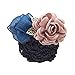 Women Hair Bun Cover Net Snood Hairnet Bowknot Decor Barrette Hair Clip Bow Ribbon Flower Hair Accessories For Stewardess Banks Hotels Restaurant Staff (Pink)