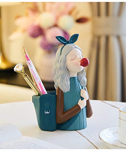 Décoration de bureau porte-stylo papeterie résine vert Malisa