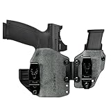 Deerco Appendix Carry Holster Compatible with Glock 19-Soft Surfacefor Comfort Holster with Removable Magazine Pouch,IWB&AIWB Holster Fits G19 Gen1-5;23;32;19X & P10C (Frosted Grey)