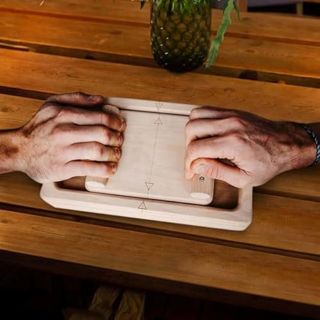 Wooden Finger Exerciser, WhiteOak Crimp Clash, Tug of War for Climbers, Combines Armwrestling with Tug-of-War, Hand Exercises Wooden Finger Gripper, Interactive Finger Competition Board