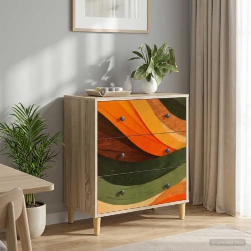 Cajonera para guardar cosas en el dormitorio cómoda moderna rectangular de madera sonoma 3
