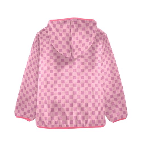 GuoChe Buffalo Plaid Pink Toddler Girl Sherpa Jacket2