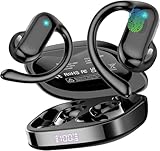 Open Ear Headphones, 2026 Bluetooth 5.4 Wireless Earbuds with ENC Mic, 42Hrs HiFi Stereo Air Conduction Earphones with Earhooks, LED Display, IPX7 Lightweight Open Earuds for Sports/Working Black