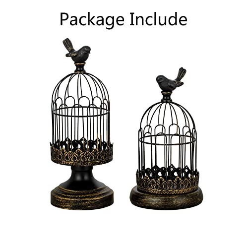 Birdcage Candle Holder Decorative Bird Cages Candle Lanterns For Wedding Candle Centerpieces Tables - Gothic Vintage Candleholder Sets For Kitchen Fireplace Mantel Decoration #TOP6