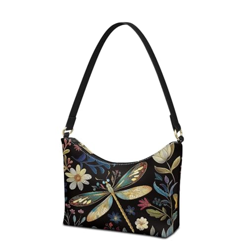 Shoulder Bag for Women, Leather Under Arm Bag with Zipper, Waterproof Mini Purse with Strap for Daily Use