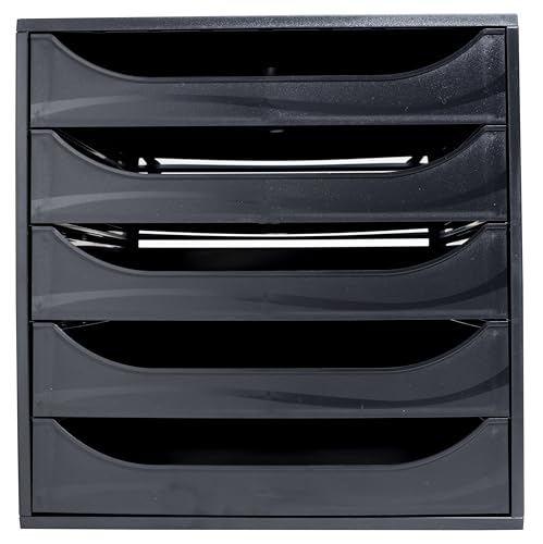 Exacompta - Réf. 229014D - Module économique à tiroirs ECOBOX + - Caisson individuel à 5 tiroirs pour document A4 et A4+ - Certifié Ange Bleu - Dimensions...