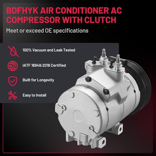 BDFHYK Air Conditioning A/C Compressor 68192 Compatible with Ford Expedition F-150 2007-2014, F-250 F-350 F-450 F-550 Super Duty, F53, Compatible with Lincoln Navigator Mark LT 2007-2008