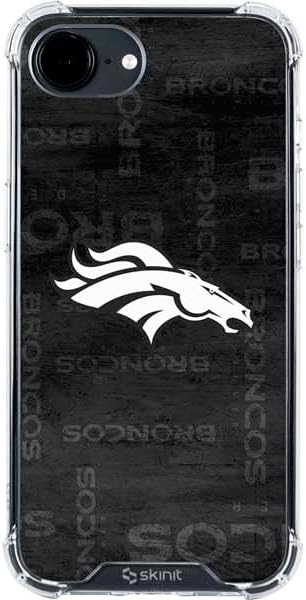Skinit Clear Phone Case Compatible with iPhone 16e - Officially Licensed NFL Denver Broncos Black & White Design