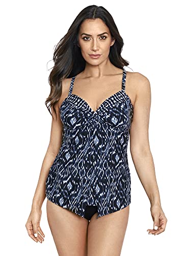 Miraclesuit Women's Plus Size Swimwear Palatium Love Knot Tummy Control Underwire Tankini Top