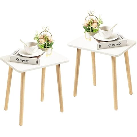 FORAOFUR White End Tables Set Cover