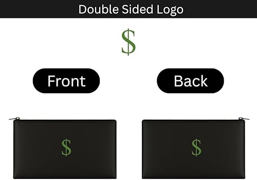 Vista 4 de Cash/Money Pouch/Bag Perfect Size, Waterproof, 7.5 in x 3.9 in, Travel Pouch/Bag with Cash Icon/Symbol/Dollar/$ Sign. Cash Organizer.