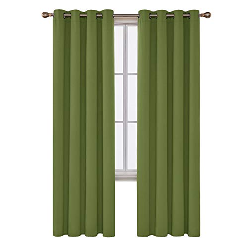Image of Deconovo Thermal Blackout Grommet Window Curtain Panel for Large Window 52 Inch by 95 Inch,Dark Green,1 Panel