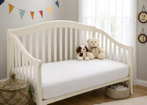 Image of American Baby Company 2 Pack Fitted Crib Sheets 52x28 inch, White