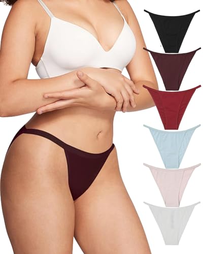 Image of Levao Women's Knickers Cotton Bikini Ladies Underwear No Show Tanga Hipster Women Briefs Multipack S-2XL