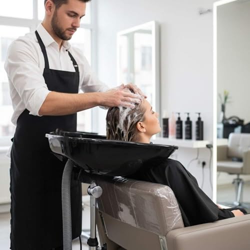 Altéax Mobiles Waschbecken Friseur Oval Ergonomischen Design Kann es Auch haarwaschbecken für bettlägerige - Haare Waschen im Bett - Altéax Tragbarer Kopf Waschmittel