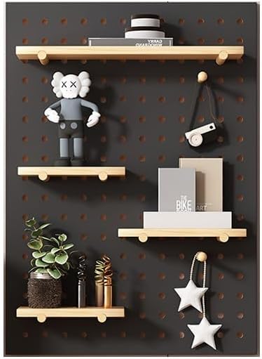 Pegboard Wall Storage Shelf,Wooden Pegboard,Pegboard Wall Mount Display Pegboard Wood Garage Pegboard Wall Organizer Pegboard Panel Kit Installation Accessories for Kitchen Living Room Offic
