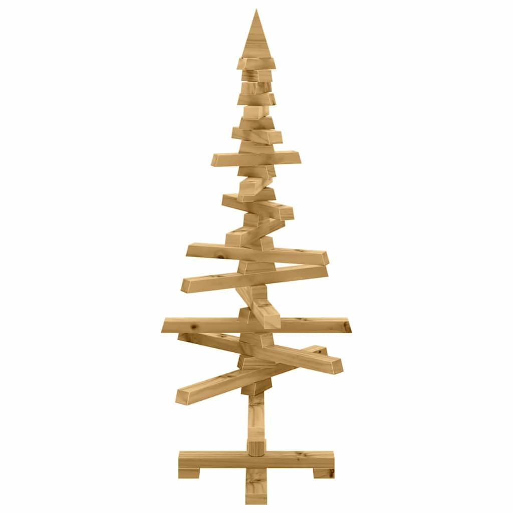 Árbol de Navidad de madera con soporte marrón 90 cm