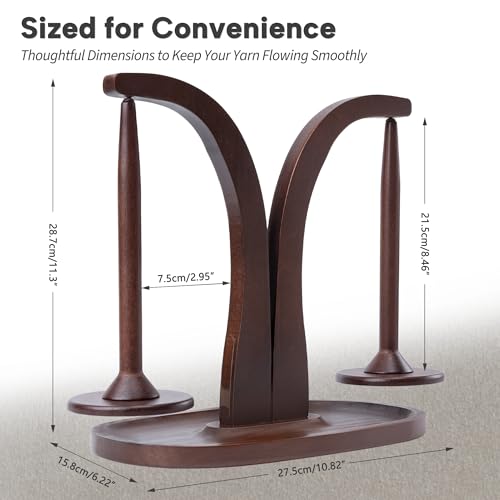 Image of Rose and burlap Strong Magnetic Holds 2.2 lbs Yarn Holder Double (Walnut) | N52 Magnets; Tray Design for storage; Silicone Pads For silence